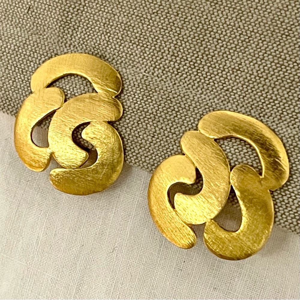 Sterling silver vermeil clip earrings